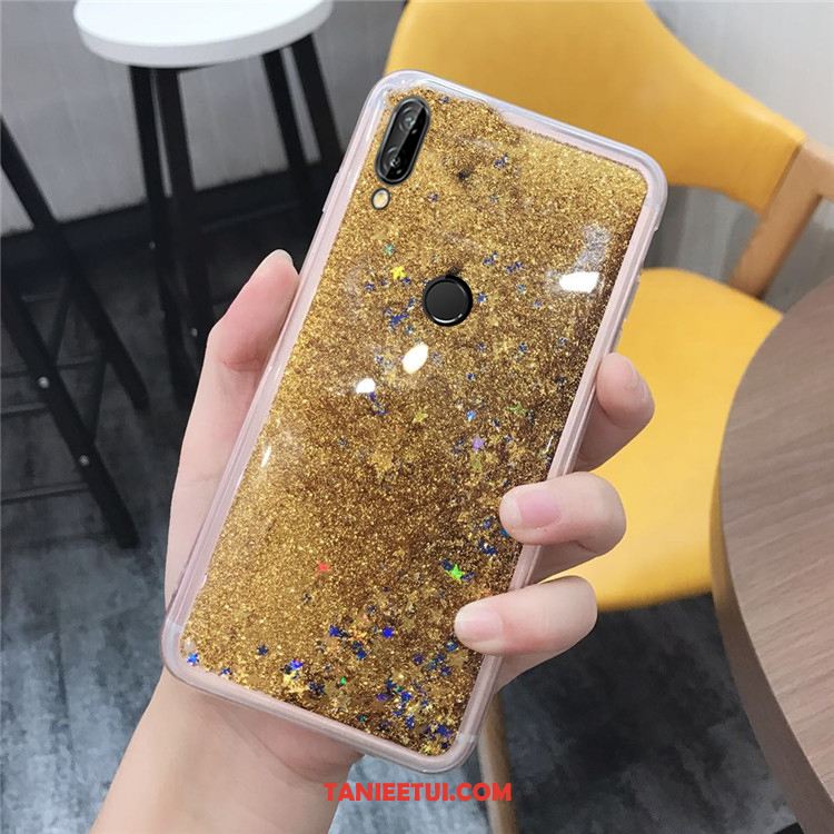 Etui Huawei P Smart+ All Inclusive Złoto Quicksand, Pokrowce Huawei P Smart+ Młodzież Silikonowe Miękki