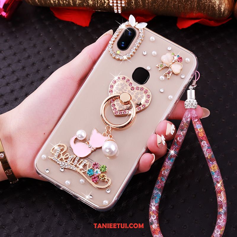 Etui Huawei P Smart+ Miękki Złoto Tendencja, Pokrowce Huawei P Smart+ Wspornik Ochraniacz Rhinestone