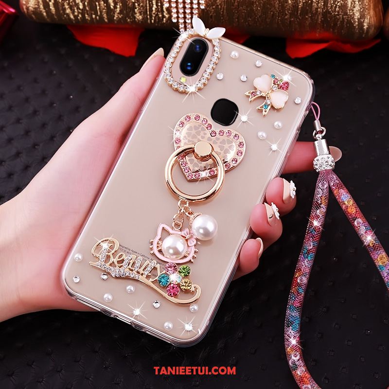Etui Huawei P Smart+ Miękki Złoto Tendencja, Pokrowce Huawei P Smart+ Wspornik Ochraniacz Rhinestone