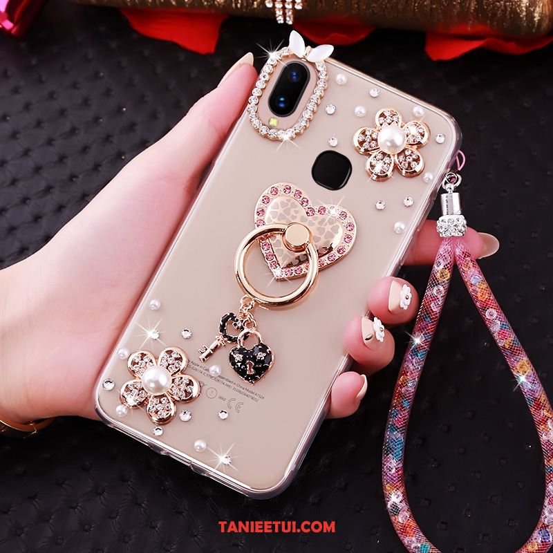 Etui Huawei P Smart+ Miękki Złoto Tendencja, Pokrowce Huawei P Smart+ Wspornik Ochraniacz Rhinestone