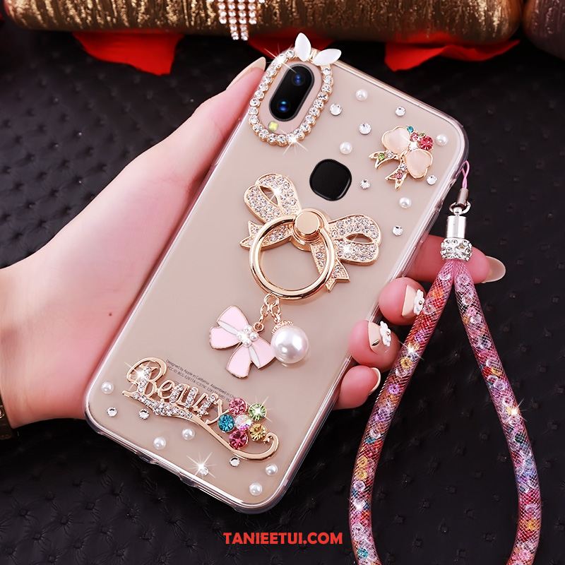 Etui Huawei P Smart+ Miękki Złoto Tendencja, Pokrowce Huawei P Smart+ Wspornik Ochraniacz Rhinestone