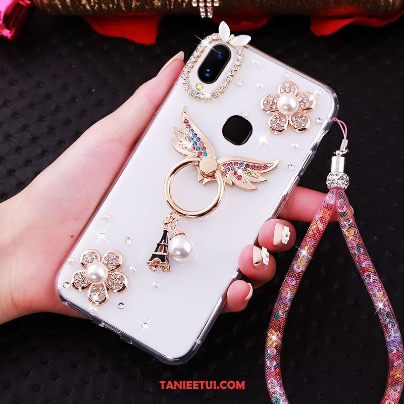 Etui Huawei P Smart+ Miękki Złoto Tendencja, Pokrowce Huawei P Smart+ Wspornik Ochraniacz Rhinestone
