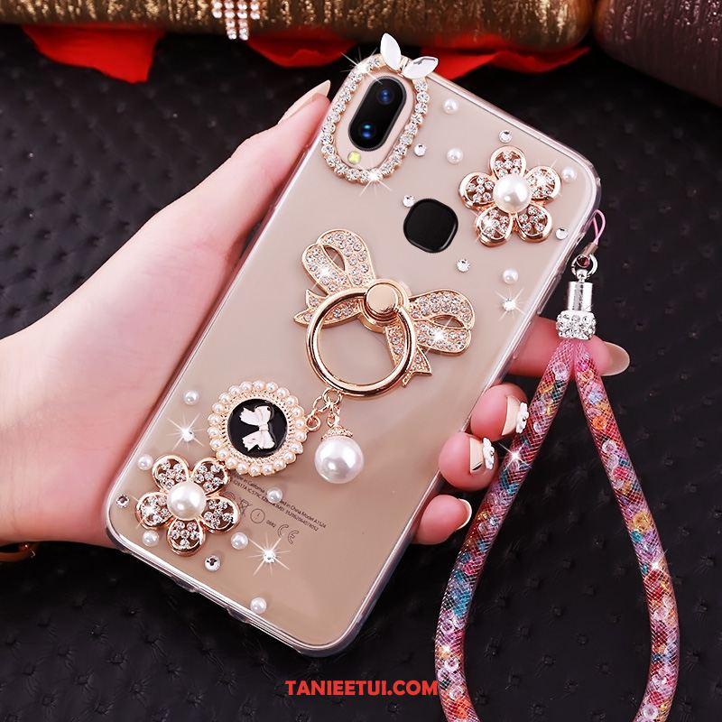 Etui Huawei P Smart+ Miękki Złoto Tendencja, Pokrowce Huawei P Smart+ Wspornik Ochraniacz Rhinestone
