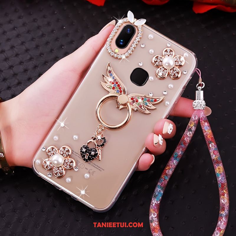 Etui Huawei P Smart+ Miękki Złoto Tendencja, Pokrowce Huawei P Smart+ Wspornik Ochraniacz Rhinestone