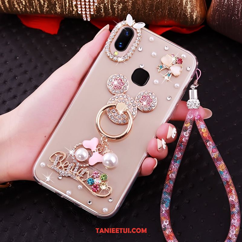 Etui Huawei P Smart+ Miękki Złoto Tendencja, Pokrowce Huawei P Smart+ Wspornik Ochraniacz Rhinestone