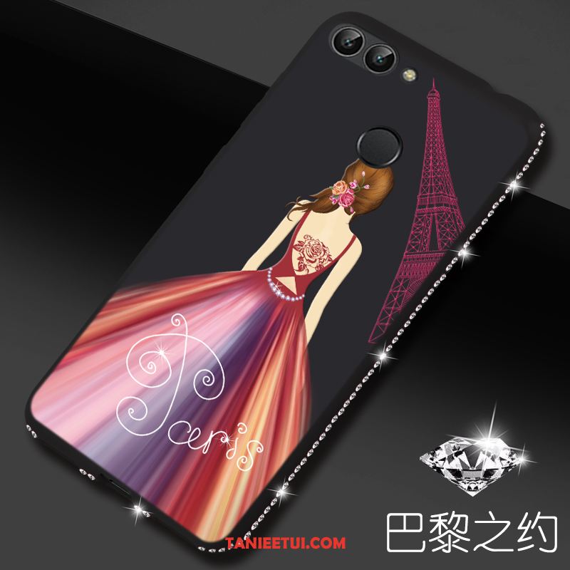 Etui Huawei P Smart Rhinestone Telefon Komórkowy Czerwony, Obudowa Huawei P Smart Kreskówka