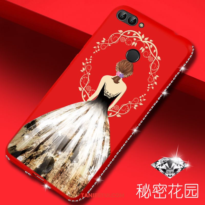 Etui Huawei P Smart Rhinestone Telefon Komórkowy Czerwony, Obudowa Huawei P Smart Kreskówka