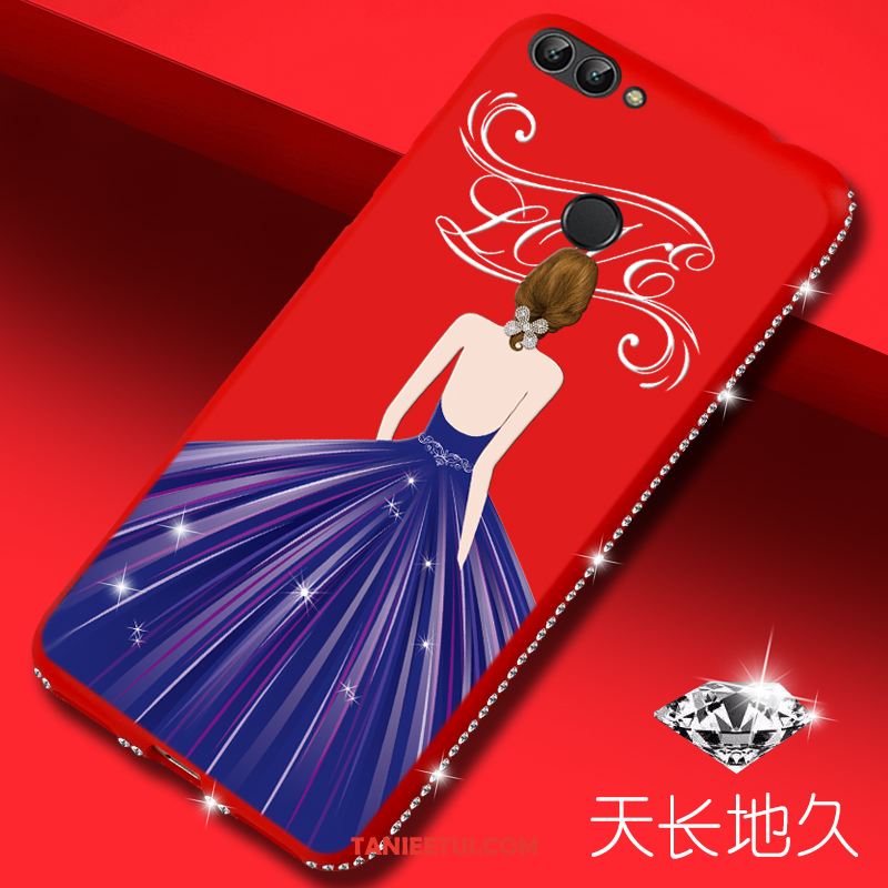 Etui Huawei P Smart Rhinestone Telefon Komórkowy Czerwony, Obudowa Huawei P Smart Kreskówka