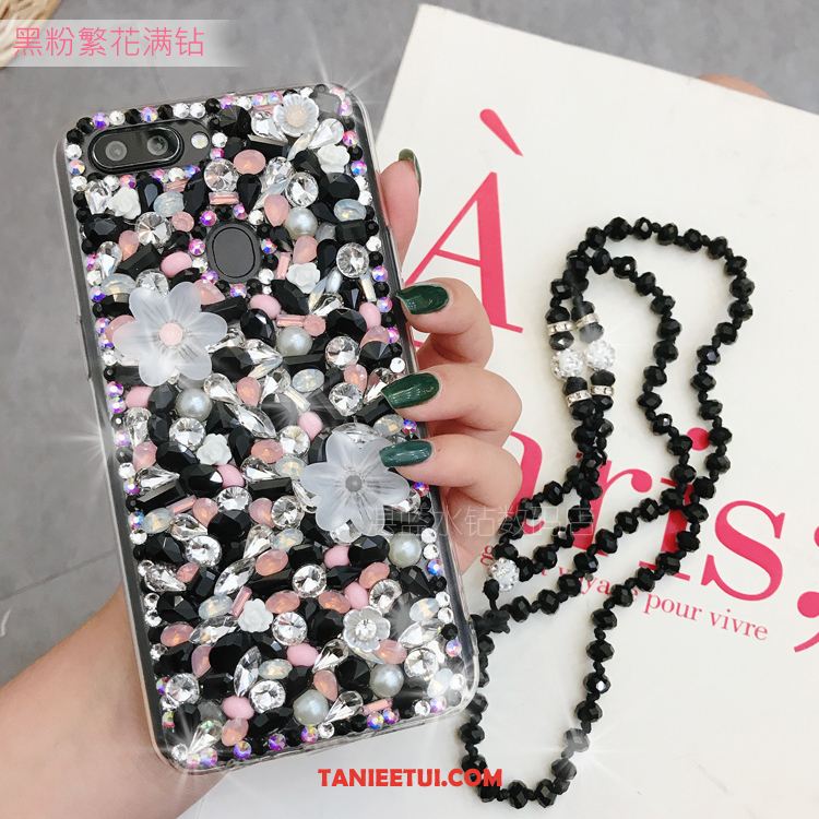 Etui Huawei P Smart Różowe Luksusowy Mały, Futerał Huawei P Smart Telefon Komórkowy Kwiaty Rhinestone