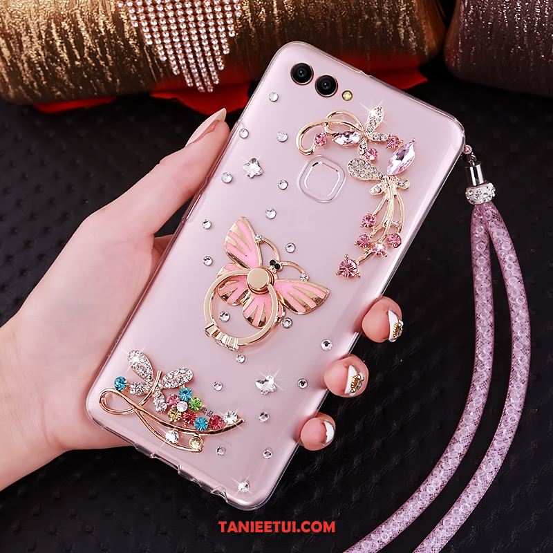 Etui Huawei P Smart Telefon Komórkowy Z Kryształkami Ring, Obudowa Huawei P Smart Wisząca Szyja Rhinestone Wspornik