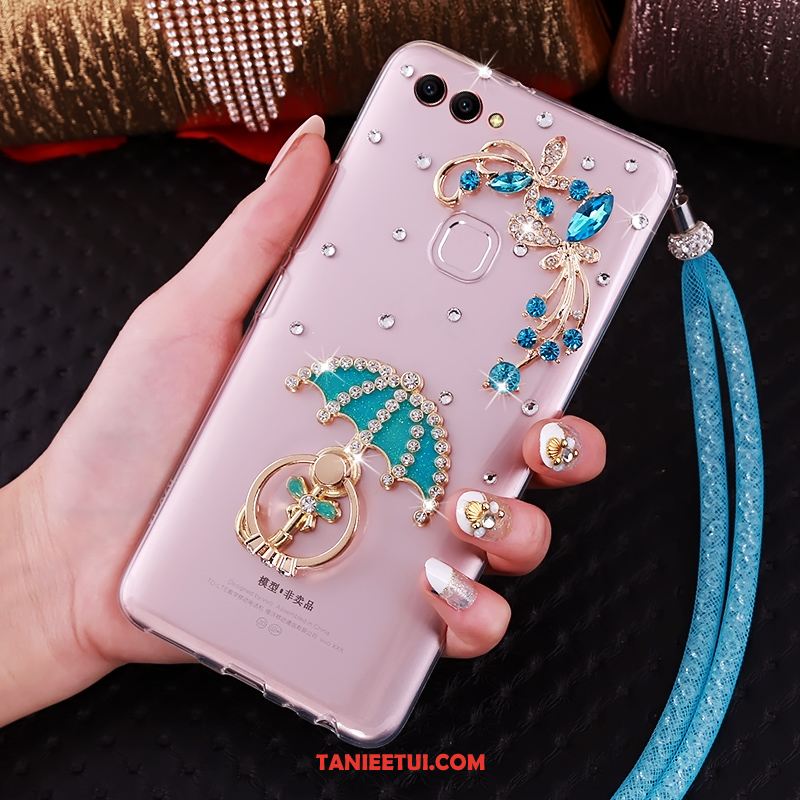 Etui Huawei P Smart Telefon Komórkowy Z Kryształkami Ring, Obudowa Huawei P Smart Wisząca Szyja Rhinestone Wspornik