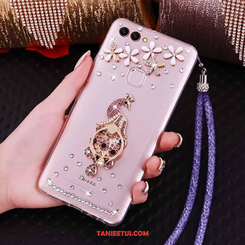 Etui Huawei P Smart Telefon Komórkowy Z Kryształkami Ring, Obudowa Huawei P Smart Wisząca Szyja Rhinestone Wspornik