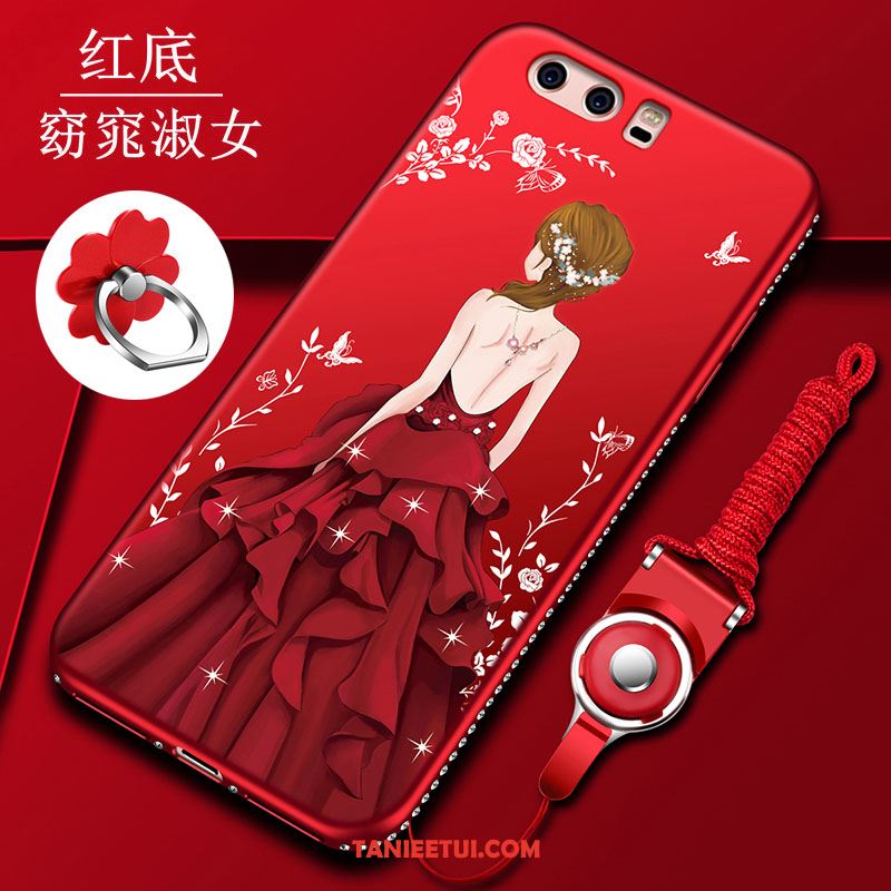Etui Huawei P10 Czerwony Netto All Inclusive Silikonowe, Obudowa Huawei P10 Anti-fall Pu Osobowość