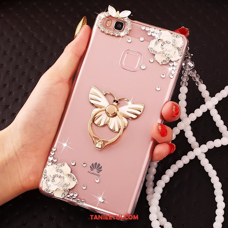 Etui Huawei P10 Lite Ochraniacz Wspornik Różowe, Obudowa Huawei P10 Lite Telefon Komórkowy Wisząca Szyja Rhinestone