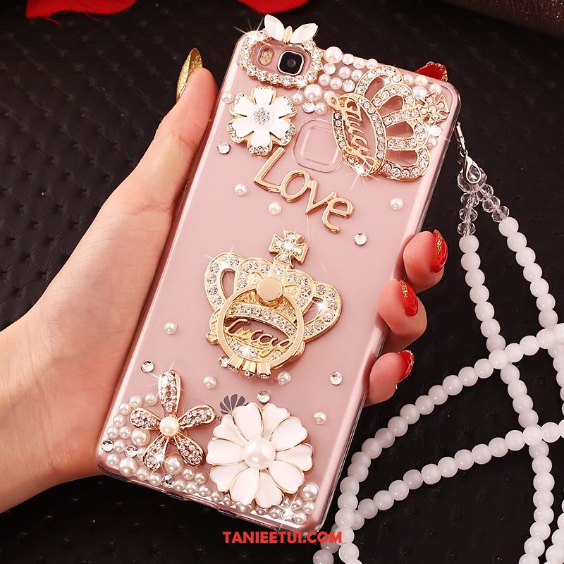 Etui Huawei P10 Lite Ochraniacz Wspornik Różowe, Obudowa Huawei P10 Lite Telefon Komórkowy Wisząca Szyja Rhinestone