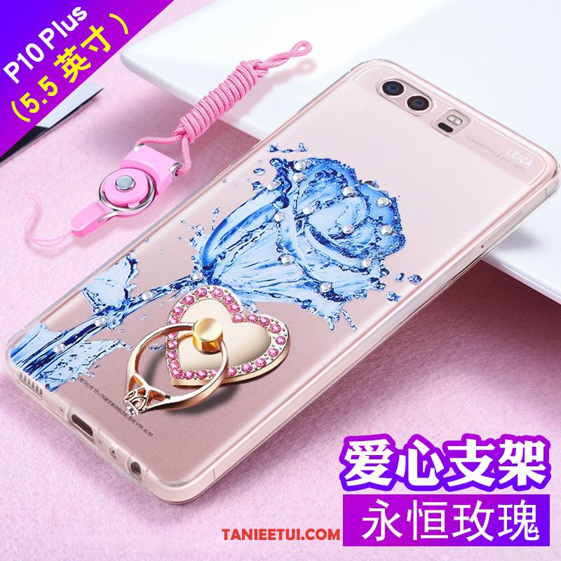 Etui Huawei P10 Plus Telefon Komórkowy Ochraniacz Tendencja, Pokrowce Huawei P10 Plus Rhinestone Różowy Miękki