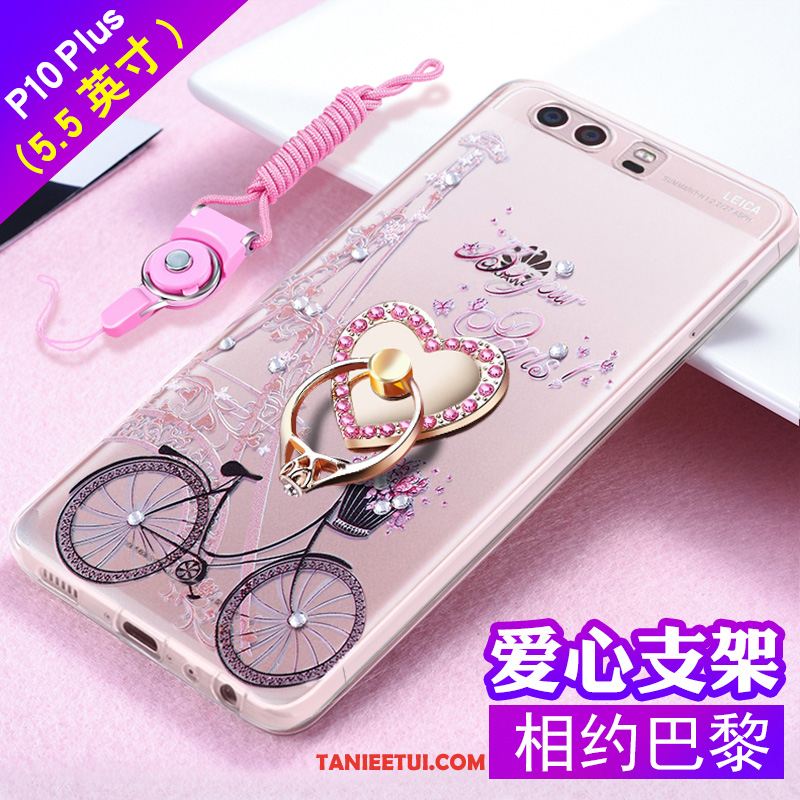 Etui Huawei P10 Plus Telefon Komórkowy Ochraniacz Tendencja, Pokrowce Huawei P10 Plus Rhinestone Różowy Miękki