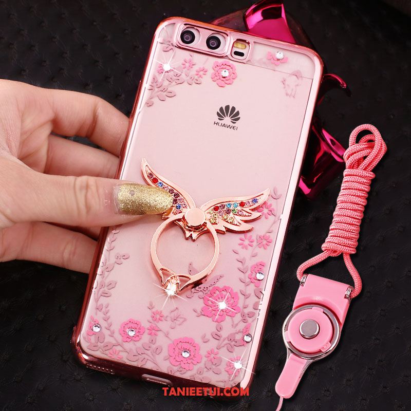 Etui Huawei P10 Telefon Komórkowy Wisząca Szyja Mały, Obudowa Huawei P10 Proszek Rhinestone Ring