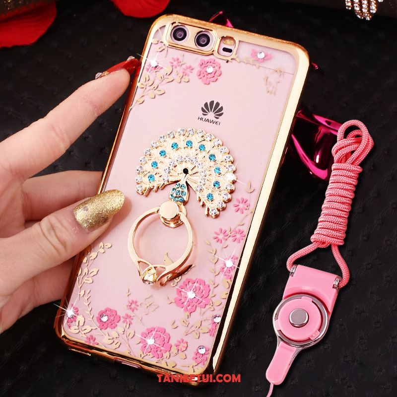 Etui Huawei P10 Telefon Komórkowy Wisząca Szyja Mały, Obudowa Huawei P10 Proszek Rhinestone Ring