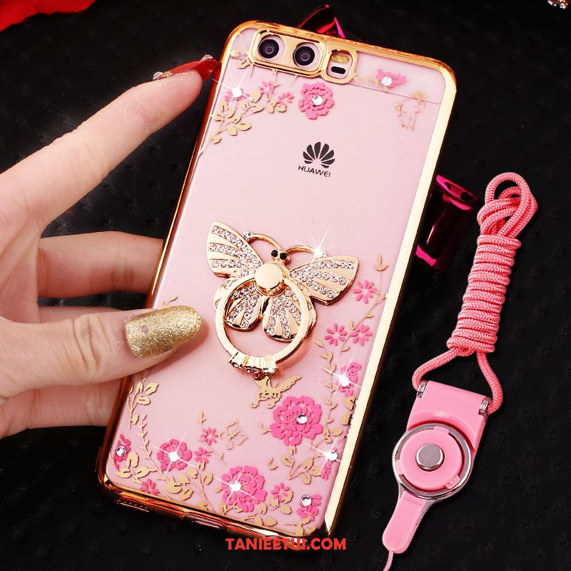 Etui Huawei P10 Telefon Komórkowy Wisząca Szyja Mały, Obudowa Huawei P10 Proszek Rhinestone Ring