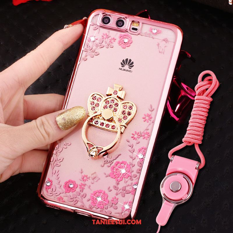 Etui Huawei P10 Telefon Komórkowy Wisząca Szyja Mały, Obudowa Huawei P10 Proszek Rhinestone Ring