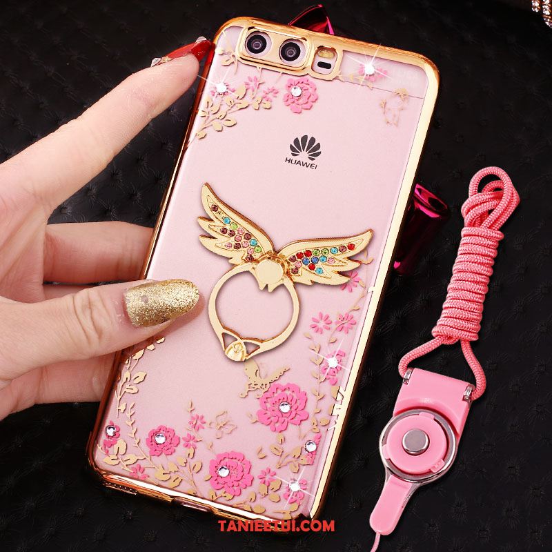 Etui Huawei P10 Telefon Komórkowy Wisząca Szyja Mały, Obudowa Huawei P10 Proszek Rhinestone Ring