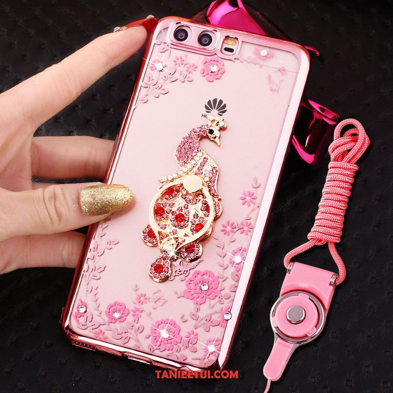 Etui Huawei P10 Telefon Komórkowy Wisząca Szyja Mały, Obudowa Huawei P10 Proszek Rhinestone Ring