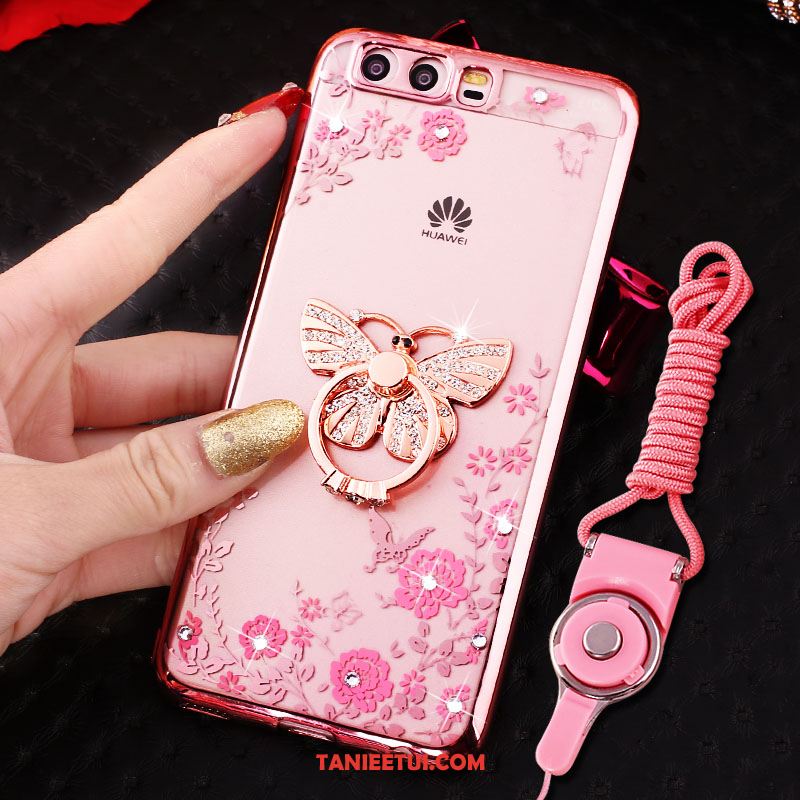 Etui Huawei P10 Telefon Komórkowy Wisząca Szyja Mały, Obudowa Huawei P10 Proszek Rhinestone Ring