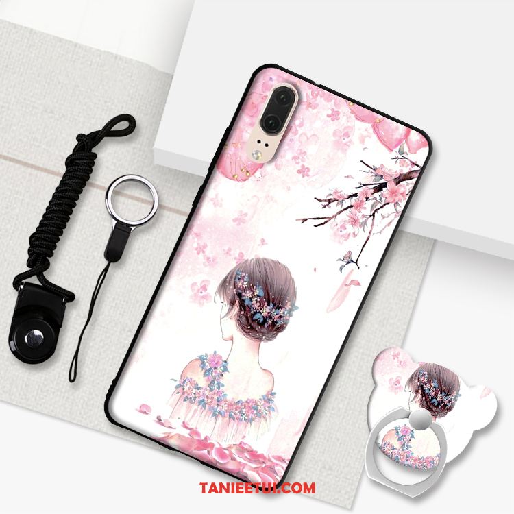 Etui Huawei P20 Anti-fall Telefon Komórkowy Biały, Futerał Huawei P20 Wiszące Ozdoby Wspornik Ring