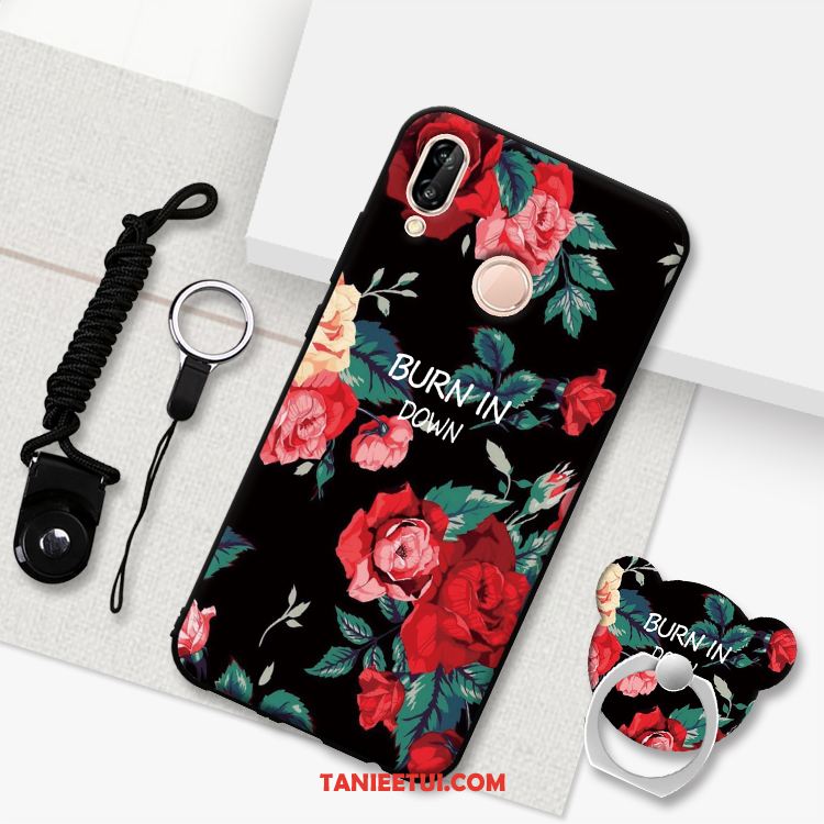 Etui Huawei P20 Lite Anti-fall Wiszące Ozdoby Ochraniacz, Pokrowce Huawei P20 Lite Nubuku Czarny Telefon Komórkowy