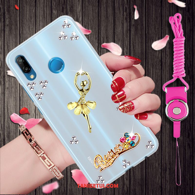 Etui Huawei P20 Lite Kreskówka Złoto Silikonowe, Futerał Huawei P20 Lite Telefon Komórkowy Ochraniacz Rhinestone