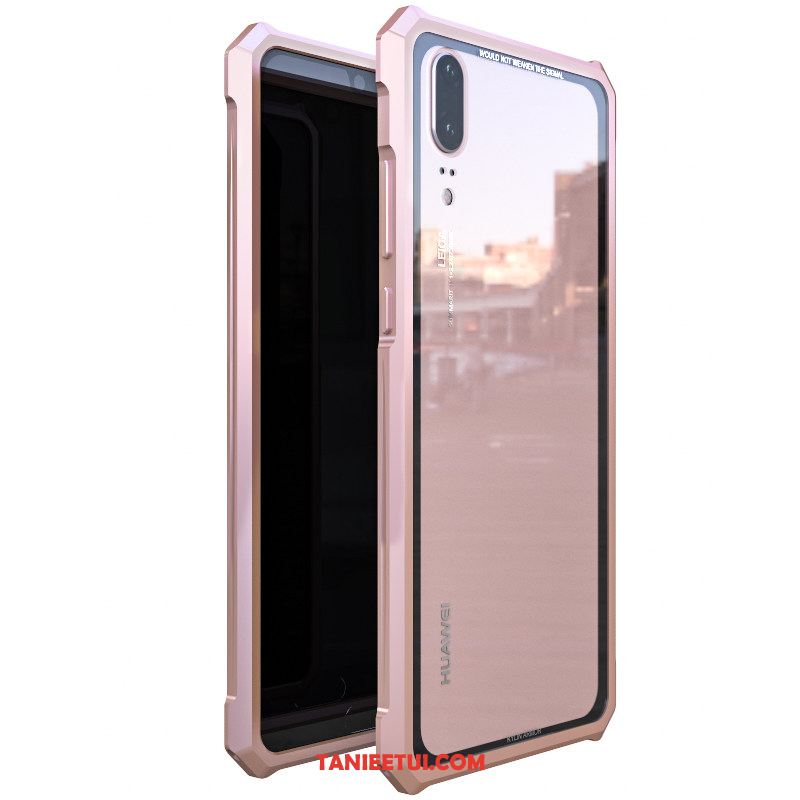 Etui Huawei P20 Metal Kreatywne Szkło, Obudowa Huawei P20 Moda Cienkie Złoto