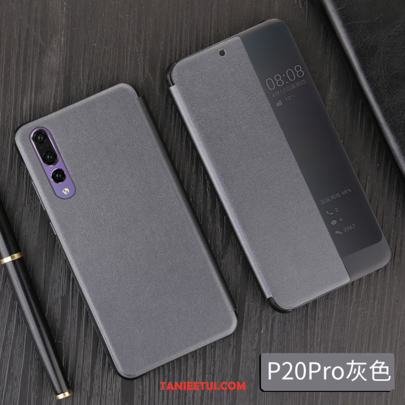 Etui Huawei P20 Pro All Inclusive Prawdziwa Skóra Anti-fall, Futerał Huawei P20 Pro Telefon Komórkowy Kreatywne Lustro