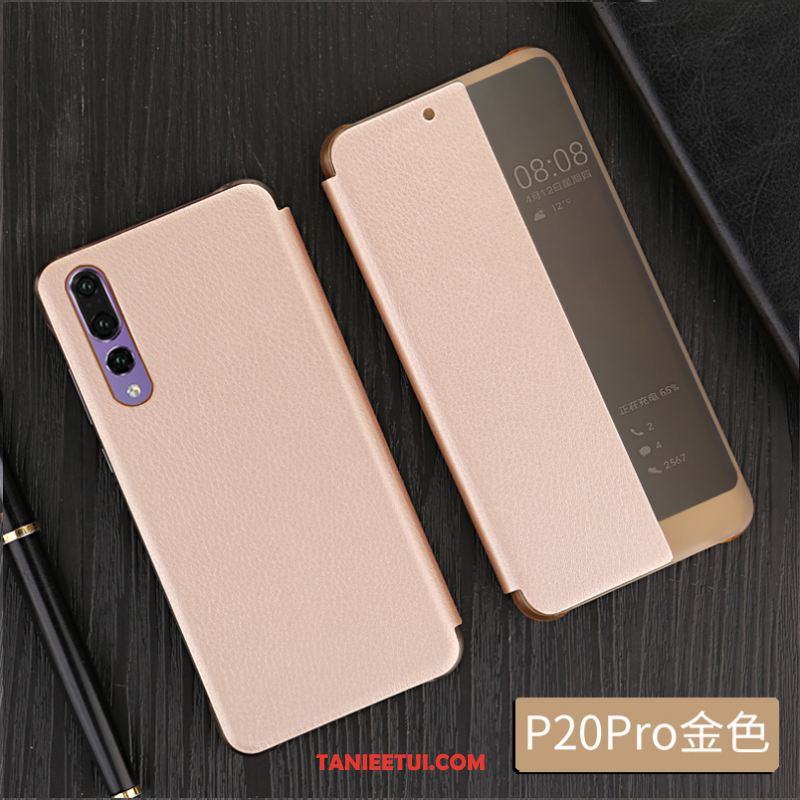 Etui Huawei P20 Pro All Inclusive Prawdziwa Skóra Anti-fall, Futerał Huawei P20 Pro Telefon Komórkowy Kreatywne Lustro