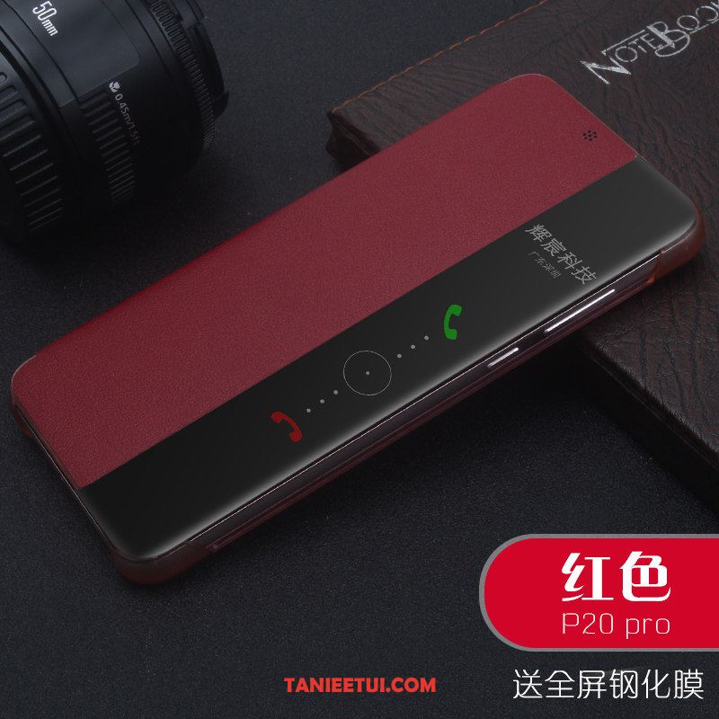 Etui Huawei P20 Pro Skórzany Futerał Szary Klapa, Pokrowce Huawei P20 Pro Prawdziwa Skóra Telefon Komórkowy Ochraniacz