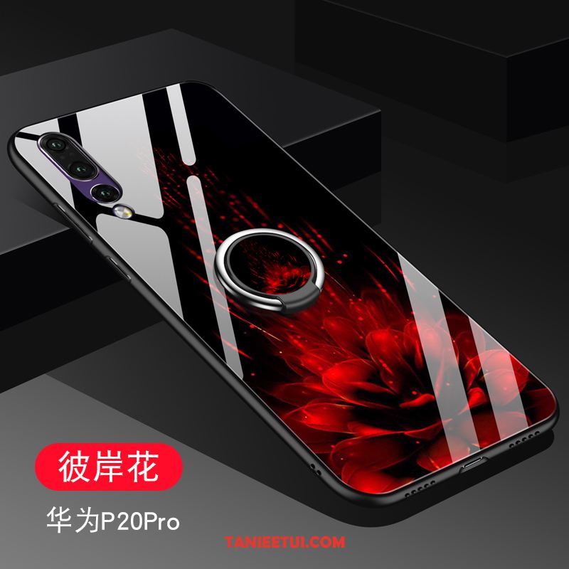 Etui Huawei P20 Pro Tendencja Moda Telefon Komórkowy, Obudowa Huawei P20 Pro Szkło Czerwony Ring