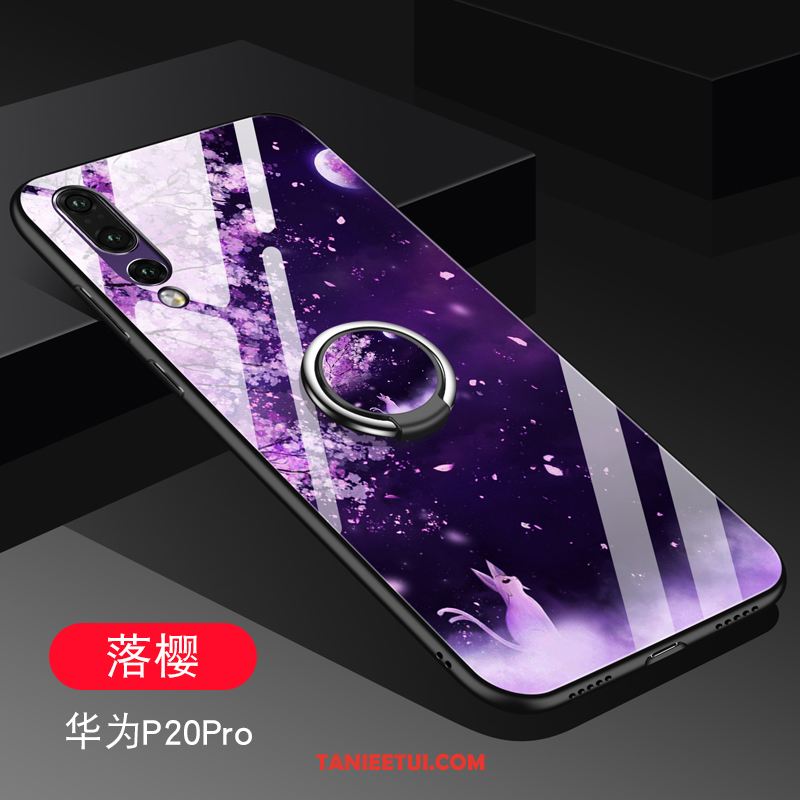 Etui Huawei P20 Pro Tendencja Moda Telefon Komórkowy, Obudowa Huawei P20 Pro Szkło Czerwony Ring