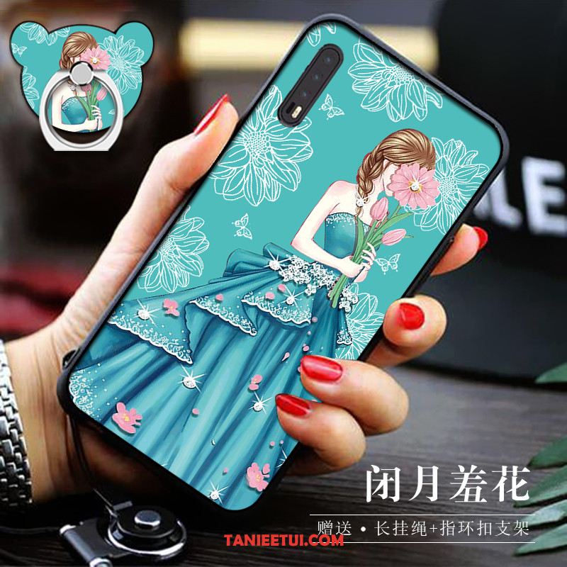 Etui Huawei P20 Pro Wiszące Ozdoby Telefon Komórkowy Kreatywne, Futerał Huawei P20 Pro Ring Niebieski Miękki