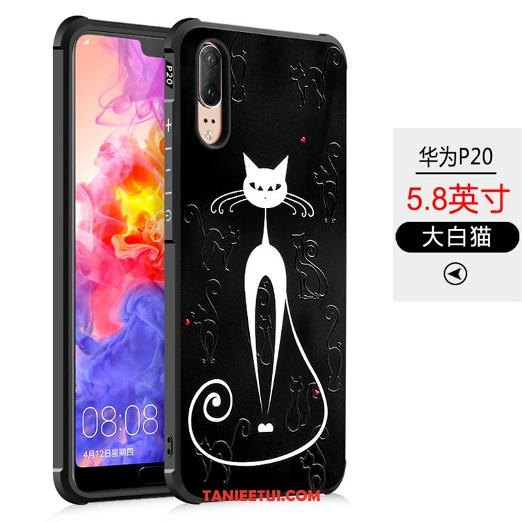 Etui Huawei P20 Relief Telefon Komórkowy All Inclusive, Pokrowce Huawei P20 Balon Anti-fall Czarny