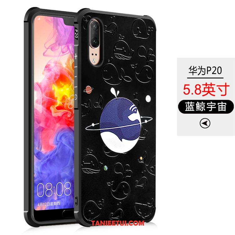 Etui Huawei P20 Relief Telefon Komórkowy All Inclusive, Pokrowce Huawei P20 Balon Anti-fall Czarny