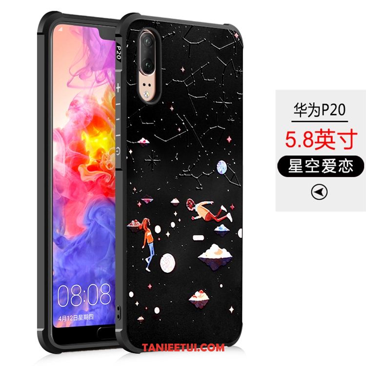 Etui Huawei P20 Relief Telefon Komórkowy All Inclusive, Pokrowce Huawei P20 Balon Anti-fall Czarny