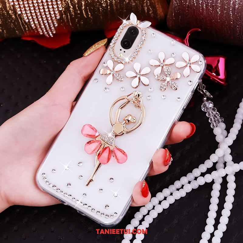 Etui Huawei P20 Rhinestone Luksusowy Różowe, Obudowa Huawei P20 Telefon Komórkowy