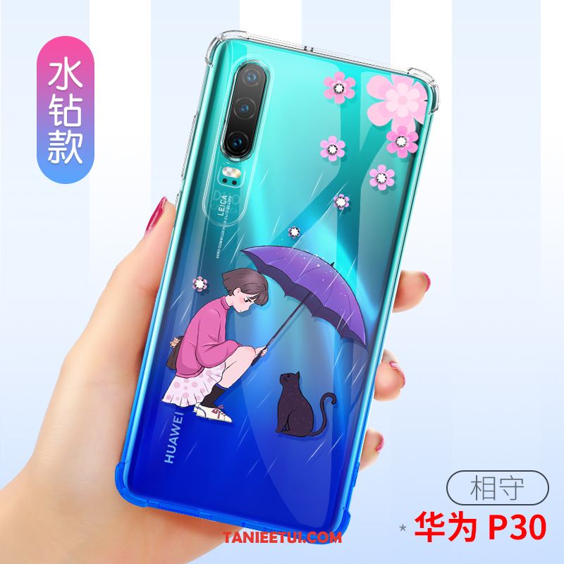 Etui Huawei P30 Cienkie Anti-fall Miękki, Pokrowce Huawei P30 Różowe Silikonowe Telefon Komórkowy