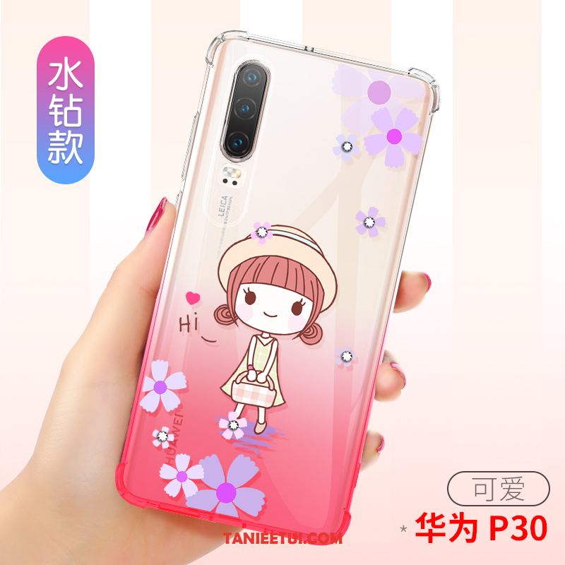 Etui Huawei P30 Cienkie Anti-fall Miękki, Pokrowce Huawei P30 Różowe Silikonowe Telefon Komórkowy