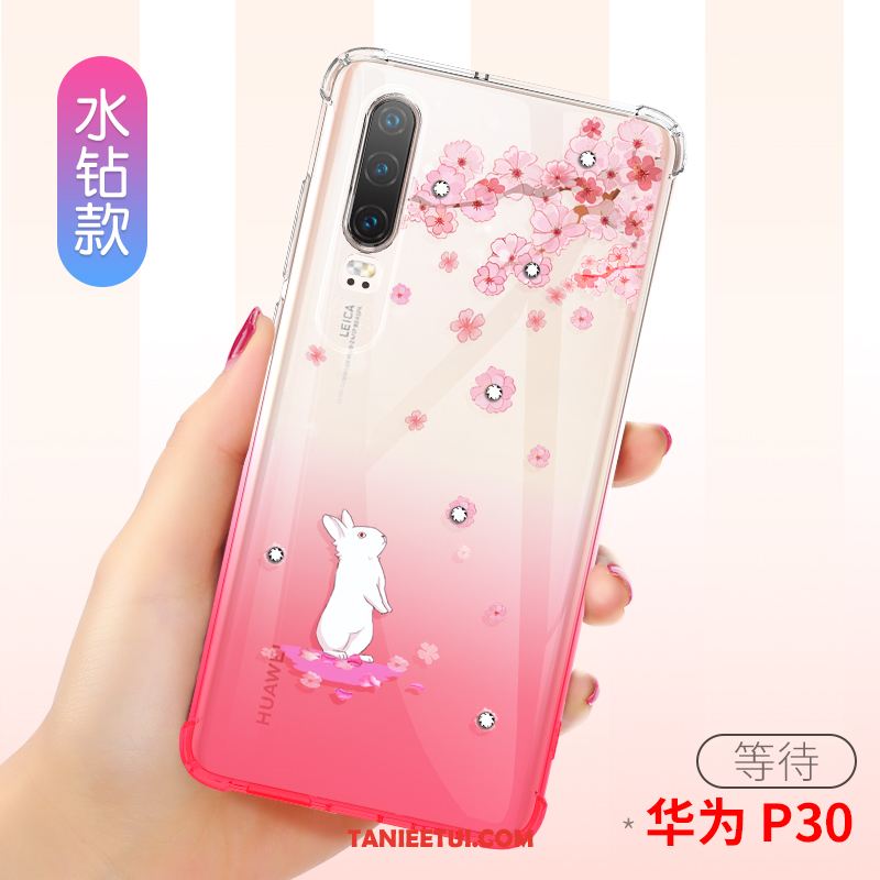 Etui Huawei P30 Cienkie Anti-fall Miękki, Pokrowce Huawei P30 Różowe Silikonowe Telefon Komórkowy