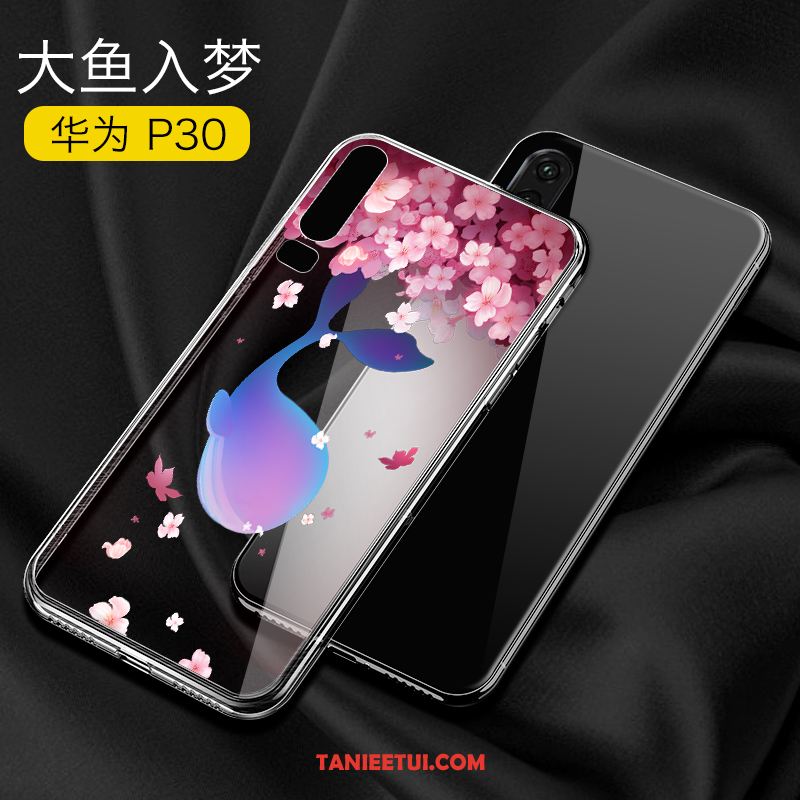 Etui Huawei P30 Czerwony Netto Modna Marka Telefon Komórkowy, Obudowa Huawei P30 Czarny Przezroczysty