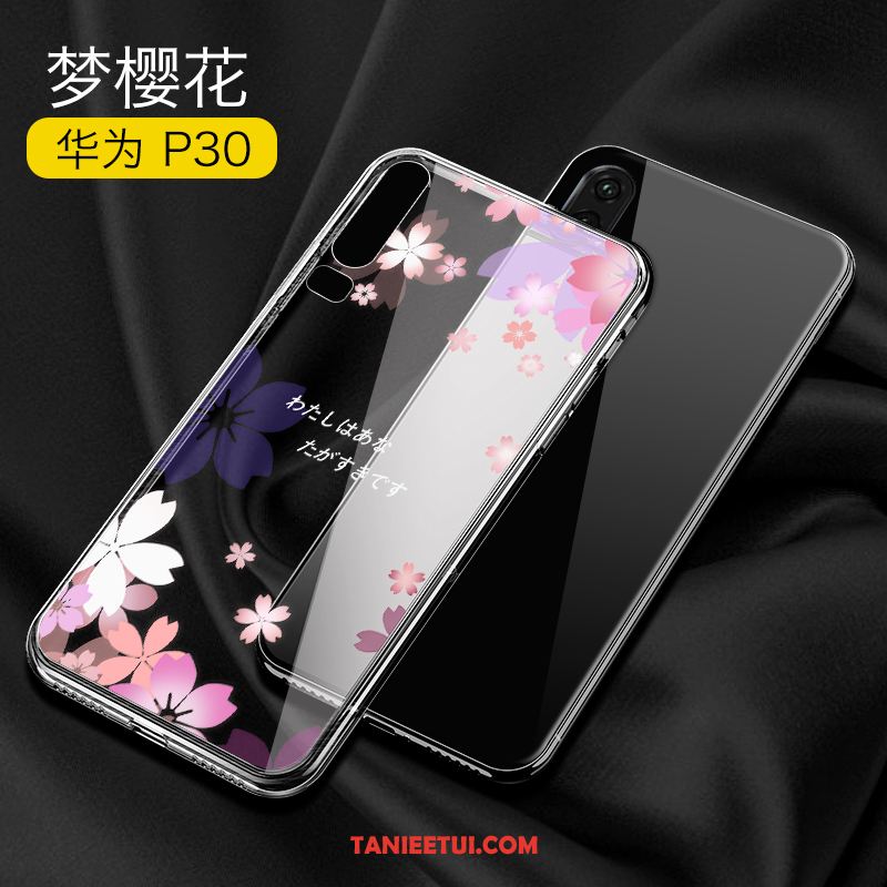 Etui Huawei P30 Czerwony Netto Modna Marka Telefon Komórkowy, Obudowa Huawei P30 Czarny Przezroczysty