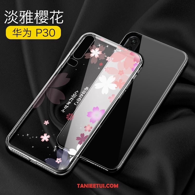 Etui Huawei P30 Czerwony Netto Modna Marka Telefon Komórkowy, Obudowa Huawei P30 Czarny Przezroczysty