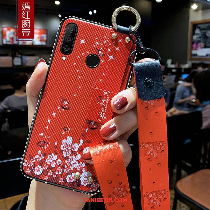 Etui Huawei P30 Lite Biały Miękki Telefon Komórkowy, Obudowa Huawei P30 Lite Ochraniacz Wiszące Ozdoby Anti-fall