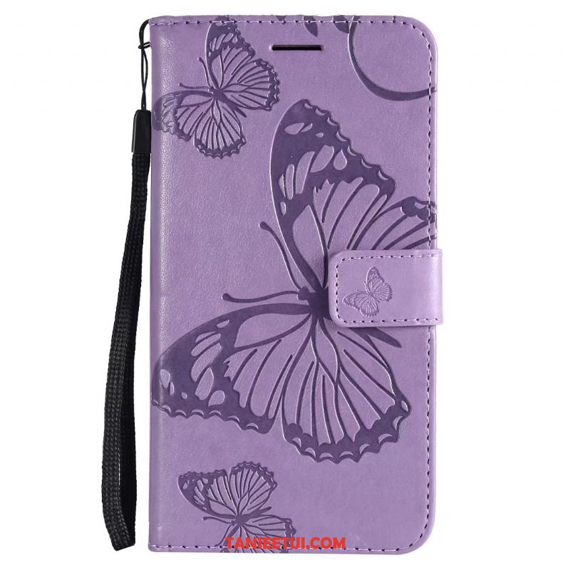 Etui Huawei P30 Lite Niebieski Anti-fall Skórzany Futerał, Obudowa Huawei P30 Lite Motyl Kreskówka Wiszące Ozdoby